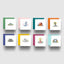 Greeting Cards Set of 8 - Icons