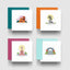 Greeting Cards Set of 8 - Icons