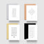 Greeting Cards Set of 8 - Alphabet Metallic