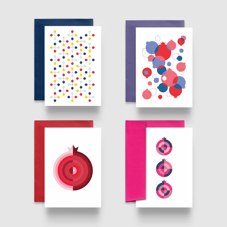 Greeting Cards Set of 8 - Pomegranates